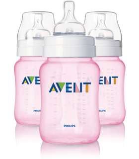 Philips AVENT BPA Free 9 oz PolyPro Bottles   3 Pack   Pink   Avent 