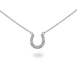 EvesAddiction Horseshoe Pendant in Sterling Silver and Diamond CZ