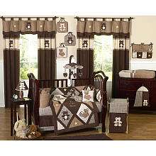 JoJo Designs Chocolate Teddy Bear Collection 9 Piece Crib Bedding Set 