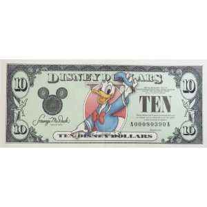 Disney Dollars $10 Bill Donald 2003 Series   Disney Parks Limited 