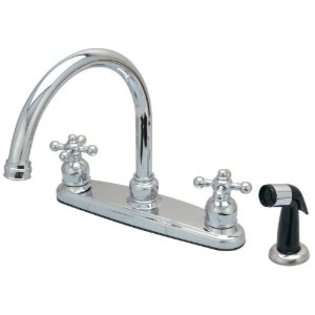 Hardware House 387456 Double Handle Kitchen Faucet with Spray Bright 
