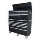   Drawer Top Chest & 11 Drawer Classic Roller Cabinet Combo in Black