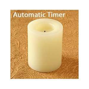 Inch Round Cream Flameless Candle With Auto Timer 