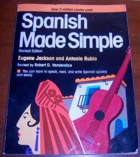 SPANISH MADE SIMPLE 1984 EUGENE JACKSON A. RUBIO #10742 9780385188180 