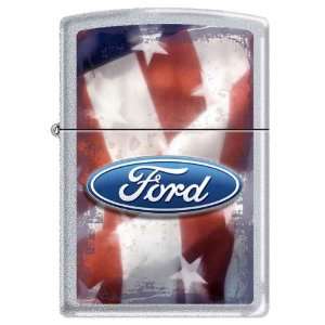  Ford Motor Logo and American Flag Patriotic Zippo Lighter 