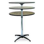   Telescopic Plywood Pedestal Table   36 Inch Dia Top with Vinyl Edge