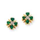 goldia 14k Gold Emerald & Diamond Post Earrings