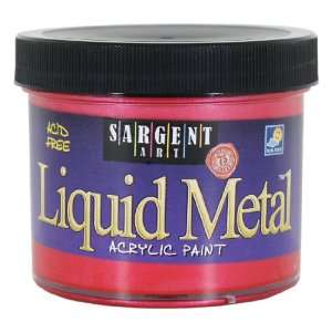   22 1220 4 Ounce Liquid Metal Acrylic Paint, Red Arts, Crafts & Sewing