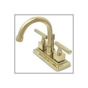   Twin Lever Handles Lavatory Faucet 4 inch Center Polished Brass Home
