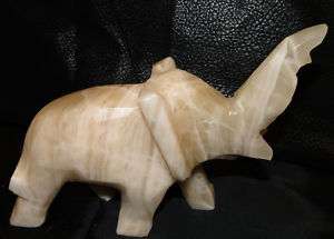 Vintage Large Marble onyx Elephant statue paper weight Solid Figurine 