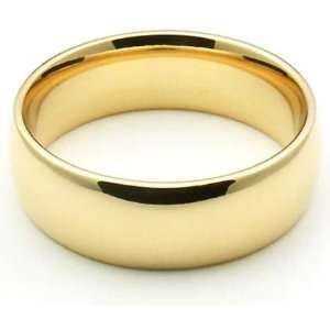   Yellow Gold 6mm Comfort Fit Dome Wedding Band Heavy Weight   Size 8.75