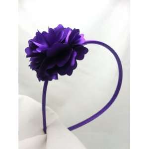 Purple Satin Flower Headband 