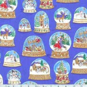  45 Wide Snow Globe Royal Blue Fabric By The Yard Arts 