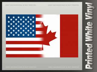 United States Canada Flag Sticker USA CAN American Canadian Decal F1 
