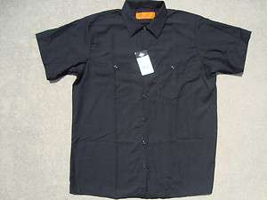Authentic DICKIES Work Shirt Brand New Short Sleeve Button Up BLACK 