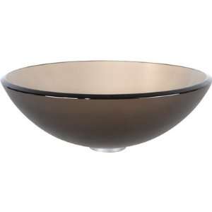   GV 103FR SN Frosted Brown Glass Vessel Sink with PU MR Satin Nickel