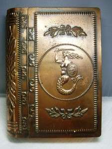 Heavy Vintage Fancy Copper Figural MERMAID Book Shape Jewelry, Trinket 
