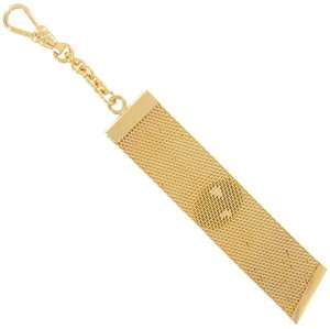Brite Watch Chain Mens Yellow Gold Plated Mesh Fob Pocket Engraveable 