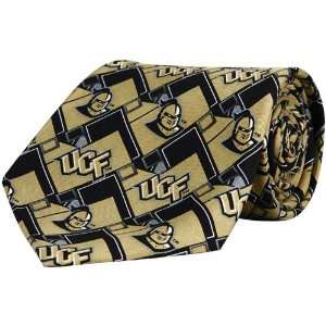  UCF Knights Gold Black Block Pattern Tie Sports 