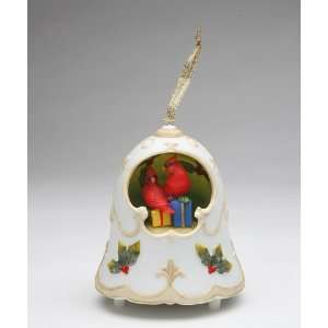 Fine Porcelain Christmas Figurine Collectible   Christmas Bell Musical 