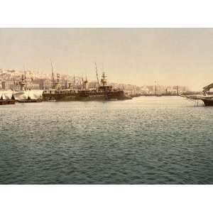  Vintage Travel Poster   Warships Algiers Algeria 24 X 18 
