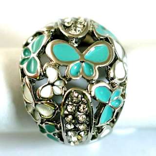   Blue Butterfly GP Diamante Gemstone Ring CZ Jewelry Fashion  