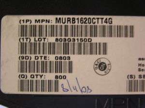 800 ON Semiconductor MURB1620CTT4G Power Rectifiers  
