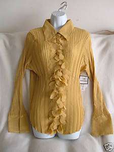 NWT Dress U II Career Mustard shirt top plus sz 1X 3X  