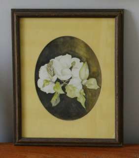 GLORIA SMITH SignedWatercolor Magnolia Flower Painting  