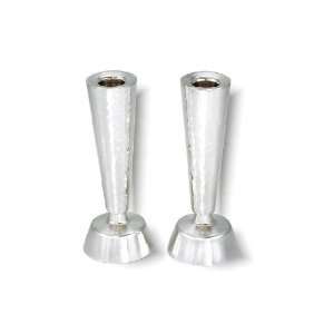 Sterling Silver Shabbat Candlesticks in Hammered Style 