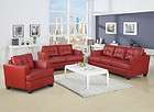 Furniture red leather sofa  