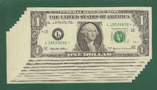 US CURRENCY 1999★ $1★ FRN ★STAR★ Old Paper Money Ch. CU  