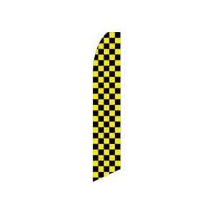  Black/Yellow Checkered Swooper Feather Flag Office 