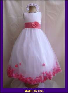 NEW WHITE GUAVA BABY PAGEANT WEDDING FLOWER GIRL DRESS S M L XL 2 4 6 