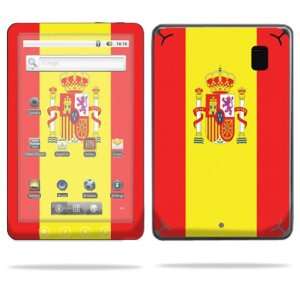   Skin Decal Cover for Coby Kyros MID7012 Tablet Spain Flag Electronics