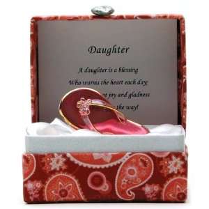    Daughter, Pink Flip Flop Figurine in Silk Box 