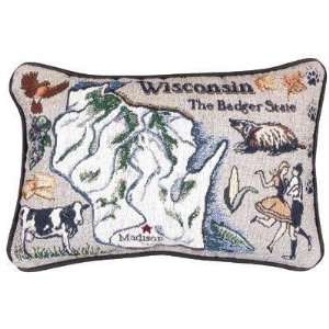  Set of 2 Wisconsin The Badger State Decorative Throw 