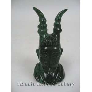  Malachite Carved Ethnic Bust Arts, Crafts & Sewing