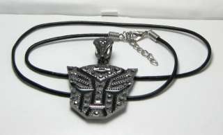 MEN Black Leather Necklace Cord w/ TRANSFORMER pendant  