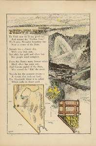 Nevada 1896 Map & Poem Gold Mining Carson City Reprint  