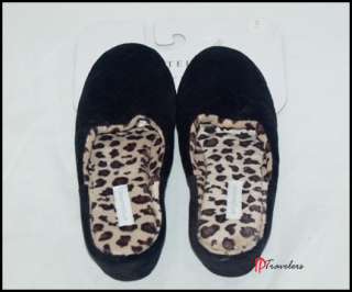 Charter Club Womens Black Leopard Slippers Small Medium Large XL NWT $ 