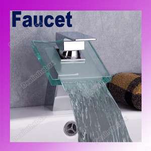   Waterfall Square Glass Kitchen Bathroom Vanity Vessel Sink New  