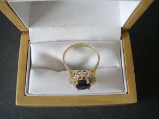 4CT Lady Di & Kate Middleton Dark Blue Oval Sapphire & Diamond Ring 