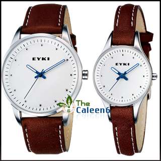 NEW Men Fashion Quartz Woman EYKI Leather Lady Wrist Watch 3 Colors 