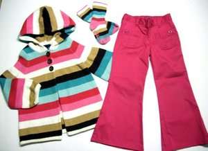 Gap CHELSEA Striped Hoodie Sweater Pants Sock Set 4T 5T  