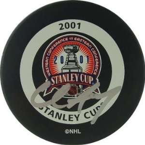 Chris Drury Autographed Hockey Puck   2001 Stanley Cup   Autographed 