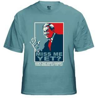 Bewild George W. Bush Miss Me Yet Mens T Shirt, Light Blue, X Large at 