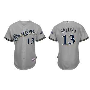  #13 Zack Greinke Grey 2011 MLB Authentic Jerseys Cool Base Jersey 