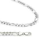 Showman Jewels 14k Solid White Gold Figaro Chain Necklace HEAVY 6mm 22 