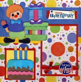 HAPPY BIRTHDAY ~ 2 premade scrapbooking pages 12x12 BY CHERRY boy or 